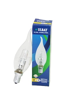 Halojen 28w - E14 Sarı Renk Kıvrık Şeffaf Mum Ampul