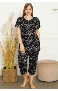 Alimer Kadın Siyah Büyük Beden Bermuda Pijama Takm Edy2707b-s Siyah Alimer Kadın Siyah Büyük Beden Bermuda Pijama Takm Edy2707b-s Siyah