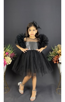 Mnk Baby & Kids Şifon Robalı Ponpon Kol Pul Payetli Kız Çocuk Kabarık Etek Tütülü Abiye Siyah - Gri Mnk Baby & Kids Şifon Robalı Ponpon Kol Pul Payetli Kız Çocuk Kabarık Etek Tütülü Abiye Siyah - Gri