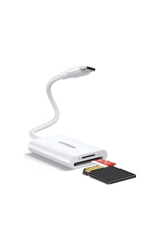Ugreen 2-in-1 Usb-c Sd Ve Microsd Kart Okuyucu, Usb 3.0, 2 Tb Kart Desteği, 15 Cm Kablo Beyaz, 35506 Ugreen 2-in-1 Usb-c Sd Ve Microsd Kart Okuyucu, Usb 3.0, 2 Tb Kart Desteği, 15 Cm Kablo Beyaz, 35506