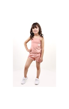 Toontoy Kids Toontoy Kız Bebek 2'li Takım Baskılı Kare Yaka T-shirt & Beli Lastikli Şort - Garni Detaylı Koyu Pudra Toontoy Kids Toontoy Kız Bebek 2'li Takım Baskılı Kare Yaka T-shirt & Beli Lastikli Şort - Garni Detaylı Koyu Pudra