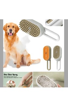 Mucit Home Buharlı Kedi & Köpek Yıkama Fırçası Tarağı Saplı Evcil Hayvan Fırçası Tüy Toplayıcı Tarak