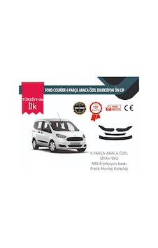 Ford Courier 2018-2023 4 Parça Ön Lip Siyah