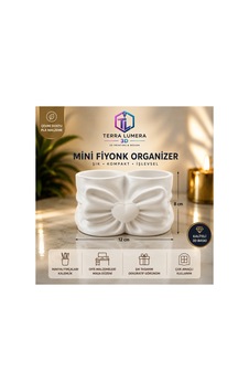 Mini Fiyonk Organizer Kalemlik Ve Makyaj Fırçalık Beyaz Mini Fiyonk Organizer Kalemlik Ve Makyaj Fırçalık Beyaz
