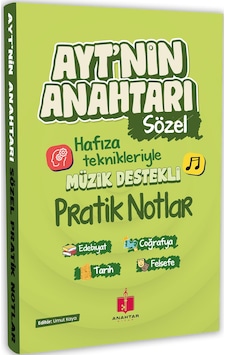 2026 Ayt'nin Anahtarı Sözel Tüm Dersler Tek Kitap Hafıza Teknikleriyle Müzik Destekli Pratik Notlar 2026 Ayt'nin Anahtarı Sözel Tüm Dersler Tek Kitap Hafıza Teknikleriyle Müzik Destekli Pratik Notlar