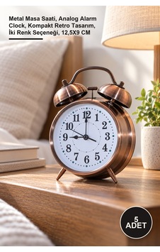 5 Adet Metal Çalar Saat Metal Masa Saati, Analog Alarm Clock, Kompakt Retro Tasarım, İki Renk Seçeneği, 12,5x9 Cm Diğer 5 Adet Metal Çalar Saat Metal Masa Saati, Analog Alarm Clock, Kompakt Retro Tasarım, İki Renk Seçeneği, 12,5x9 Cm Diğer