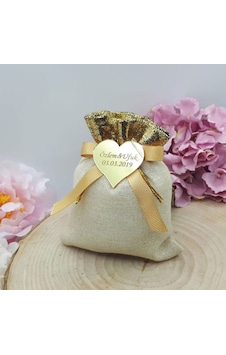 Natural Renk Üstü Altın Renk Lavanta Kesesi Nikah Şekeri(30 Adet) Natural Renk Üstü Altın Renk Lavanta Kesesi Nikah Şekeri(30 Adet)