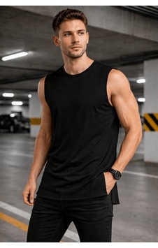 Cool Tarz Erkek Kolsuz Regular Fit Basic Atlet Yan Yırtmaçlı Pis Yaka Tişört Siyah Siyah Cool Tarz Erkek Kolsuz Regular Fit Basic Atlet Yan Yırtmaçlı Pis Yaka Tişört Siyah Siyah
