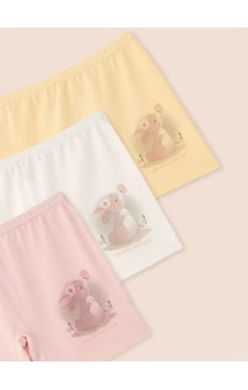 Natuline Organik Boxer Likralı Rabbit 3lü Pembe-sarı-ekru Çok Renkli Natuline Organik Boxer Likralı Rabbit 3lü Pembe-sarı-ekru Çok Renkli