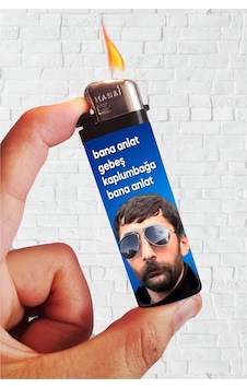 Çakmak Bana Anlat Gebeş Kaplumbağa Tasarımlı Full Kaplamalı Gazlı Çakmak Çok Renkli