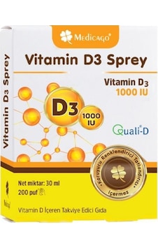 Medicago Vitamin D3 1000 IU Sprey Takviye Edici Gıda 30 ML Medicago Vitamin D3 1000 IU Sprey Takviye Edici Gıda 30 ML