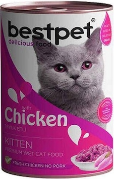 Bestpet Soslu Parça Tavuk Etli Konserve Yetişkin Kedi Maması 415 G Bestpet Soslu Parça Tavuk Etli Konserve Yetişkin Kedi Maması 415 G