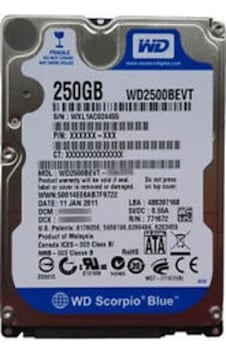 Western Digital Scorpio Blue WD2500BEVT 250 GB HDD Western Digital Scorpio Blue WD2500BEVT 250 GB HDD