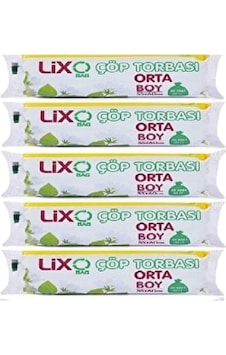 Lixo Orta Boy Çöp Torbası 55 x 60 Cm 20 li Rulo x 5 Paket 100 Ad Lixo Orta Boy Çöp Torbası 55 x 60 Cm 20 li Rulo x 5 Paket 100 Ad