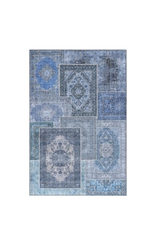 Cool Halı Patchwork Mavi Lacivert Vintage Eskitme Bohem Şönil İnce Halı Salon Oturma Odası Halısı Cool Halı Patchwork Mavi Lacivert Vintage Eskitme Bohem Şönil İnce Halı Salon Oturma Odası Halısı