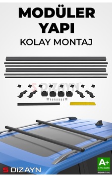 S-dizayn Audi A4 B7 Avant S-bar Cargo V1 Ara Atkı Tavan Taşıyıcı Barı Siyah 120 Cm 2004-2007 A+ Kali