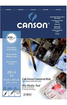Canson Çok Amaçlı Sanatsal Blok Mix Media Pad 200 G A4 20 Yaprak Canson Çok Amaçlı Sanatsal Blok Mix Media Pad 200 G A4 20 Yaprak