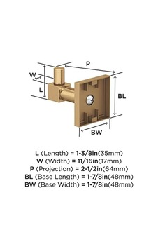 Banyo Bornoz Kancası, 48 Mm Uzunluk, Şampanya Bronz, Tek Kanca