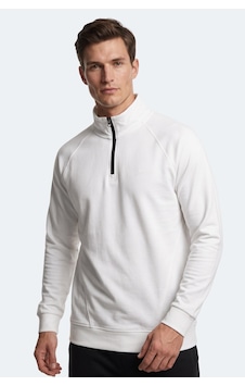 Slazenger Malika Ekru Fermuarlı Dik Yaka Erkek Sweatshirt