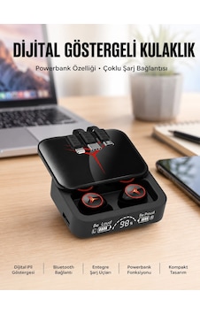 Kablosuz Şarj Göstergeli Powerbank Özellikli Bluetooth Kulaklık Çağrı Cevaplayabilen Yeni Nesil Renkli Kablosuz Şarj Göstergeli Powerbank Özellikli Bluetooth Kulaklık Çağrı Cevaplayabilen Yeni Nesil Renkli