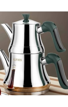 Lines Naz Mini Çaydanlık Kristal Kulp Yeşil Soft Inox Lines Naz Mini Çaydanlık Kristal Kulp Yeşil Soft Inox