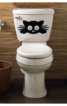 Kedicik Klozet Kapağı Banyo Wc Sticker 27x11 Cm Kedicik Klozet Kapağı Banyo Wc Sticker 27x11 Cm