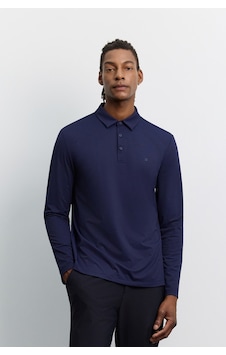 Avva Erkek Lacivert Polo Yaka Düğmeli Teknik Kumaş Uzun Kol Basic Regular Fit T-shirt A62y1014 Avva Erkek Lacivert Polo Yaka Düğmeli Teknik Kumaş Uzun Kol Basic Regular Fit T-shirt A62y1014