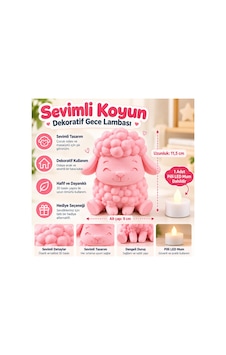 Sevimli Koyun Tasarımlı 3d Dekoratif Gece Lambası - Çocuk Odası Ve Masaüstü Pilli Işıklı Süs Sevimli Koyun Tasarımlı 3d Dekoratif Gece Lambası - Çocuk Odası Ve Masaüstü Pilli Işıklı Süs
