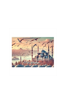 Martılar Ve Mavi Cami Mdf Tablo Martılar Ve Mavi Cami Mdf Tablo