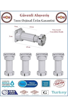 Plastik Mobilya Baza Ayağı - 10-15cm - Ayarlanabilir - 4 Adet Gri Plastik Mobilya Baza Ayağı - 10-15cm - Ayarlanabilir - 4 Adet Gri