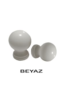 Perdemix Ahşap Rustik Top Başlık 2 Adet Beyaz Perdemix Ahşap Rustik Top Başlık 2 Adet Beyaz