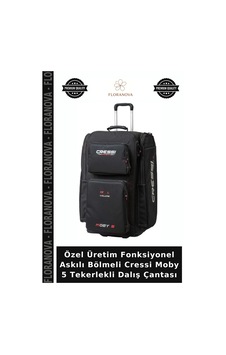Özel Üretim Fonksiyonel Askılı Bölmeli Cressi Moby 5 Tekerlekli Dalış Çantası