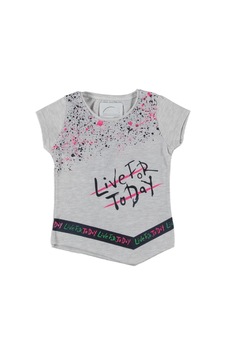 Liay Moda Love For Baskılı Kız Çocuk Tişört Gri Liay Moda Love For Baskılı Kız Çocuk Tişört Gri