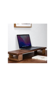 Bilgisayar Masası Monitör Ve Laptop Standı. Aksesuarlar Ve Monitör Görseldir Kahverengi Kahverengi
