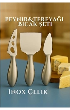 Inox Peynir Bıçağı Seti - Tereyağı Bıçağı Kahvaltı Seti Profesyonel Tasarım 304 Paslanmaz Çelik 722041 Açık