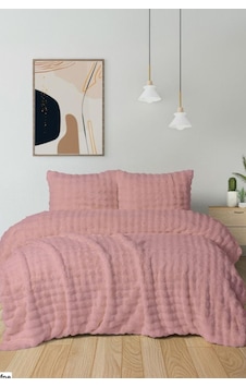 Merinos Diamond Buble Kürk Çift Kişilik Comforter Set Gül Kurusu Gül Kurusu Merinos Diamond Buble Kürk Çift Kişilik Comforter Set Gül Kurusu Gül Kurusu