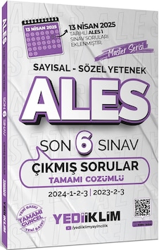 Yediiklim Ales Master Serisi Sayısal Sözel Yetenek Tamamı Çözümlü Son 6 Sınav Çıkmış Sorular Yediiklim Ales Master Serisi Sayısal Sözel Yetenek Tamamı Çözümlü Son 6 Sınav Çıkmış Sorular