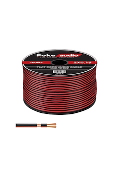 2x0.75 Hoparlör Kablosu Kordon Makaralı Siyah 100mt Poke Pk-1416