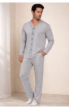 Erkek Pijama Takımı Açık Gri Erkek Pijama Takımı Açık Gri