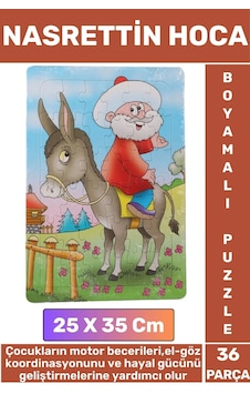 Premium Eğlenceli El-göz Koordinasyonu Motor Becerisi 36 Parça Boyamalı Puzzle Nasrettin Hoca Premium Eğlenceli El-göz Koordinasyonu Motor Becerisi 36 Parça Boyamalı Puzzle Nasrettin Hoca