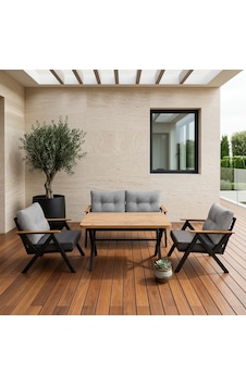 Venedik 2+1+1+ 70x120 Ceviz Desenli Masa Metal Balkon Takımı Keten Dokulu Kumaş Siyah Metal - Bahçe Teras Oturma Grubu Gri - Antrasit Venedik 2+1+1+ 70x120 Ceviz Desenli Masa Metal Balkon Takımı Keten Dokulu Kumaş Siyah Metal - Bahçe Teras Oturma Grubu Gri - Antrasit