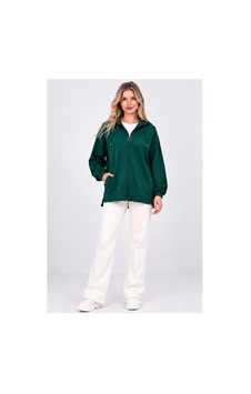 Fiolin Kristal 2 İplik Salaş Fermuarlı Sweatshirt Zümrüt Yeşili Fiolin Kristal 2 İplik Salaş Fermuarlı Sweatshirt Zümrüt Yeşili