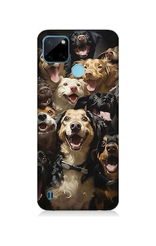 Realme C21y Uyumlu Köpek Ailesi Desenli Silikon Kılıf Realme C21y Uyumlu Köpek Ailesi Desenli Silikon Kılıf