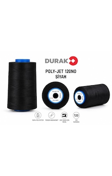 Durak Polyjet 120nu. Color 020 Siyah/black Dikiş İpliği - 3 Adet