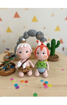 Taş Devri Amigurumi Dinozor ve Ejderha