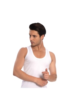 İki Yıldız Erkek Ribana Atlet 3'lü Paket %100 Pamuk 05 Beyaz İki Yıldız Erkek Ribana Atlet 3'lü Paket %100 Pamuk 05 Beyaz