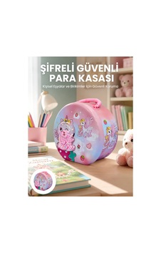 Trendlia Çocuk Para Kasası Anahtarlı Güvenli Tasarruf Kutusu