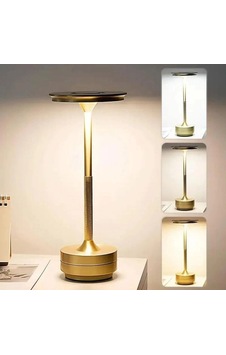 Eskitme Gold Kasa Dokunmatik Şarjlı Masa Lambası 3 Renk Işık Modlu, Led Aydınlatmalı, Modern Dekoratif Abajur Çok Renkli Eskitme Gold Kasa Dokunmatik Şarjlı Masa Lambası 3 Renk Işık Modlu, Led Aydınlatmalı, Modern Dekoratif Abajur Çok Renkli