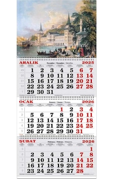 Keskin 2026 3 Aylık Spiralli Jumbo Denizci Takvim Gravur