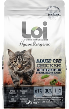 Loi Hipoalerjenik Sterilised Kısırlaştırılmış Tavuklu Yetişkin Kedi Maması 2 KG Loi Hipoalerjenik Sterilised Kısırlaştırılmış Tavuklu Yetişkin Kedi Maması 2 KG